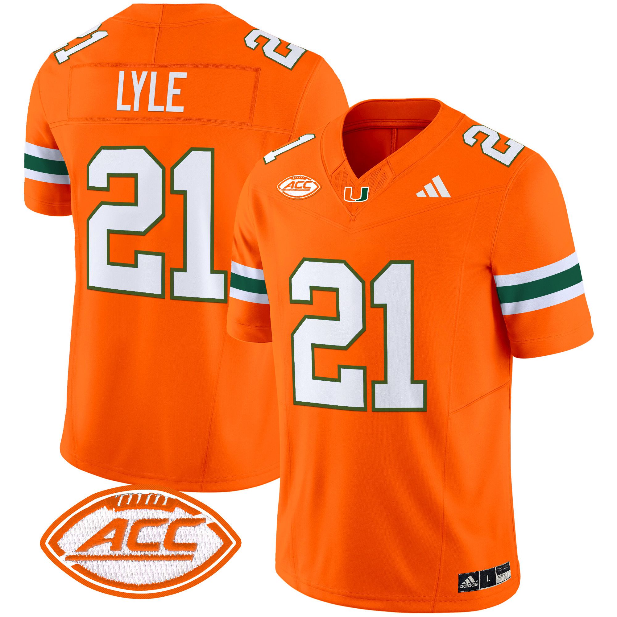 Men Miami Hurricanes #21 Lyle Orange 2024 Vapor Limited NCAA Jersey style 1